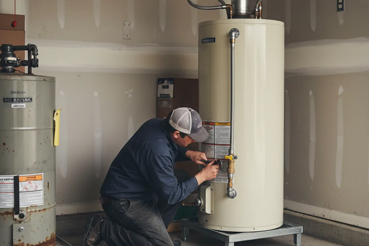 Water heater and shutoff valve replacement in Seymour